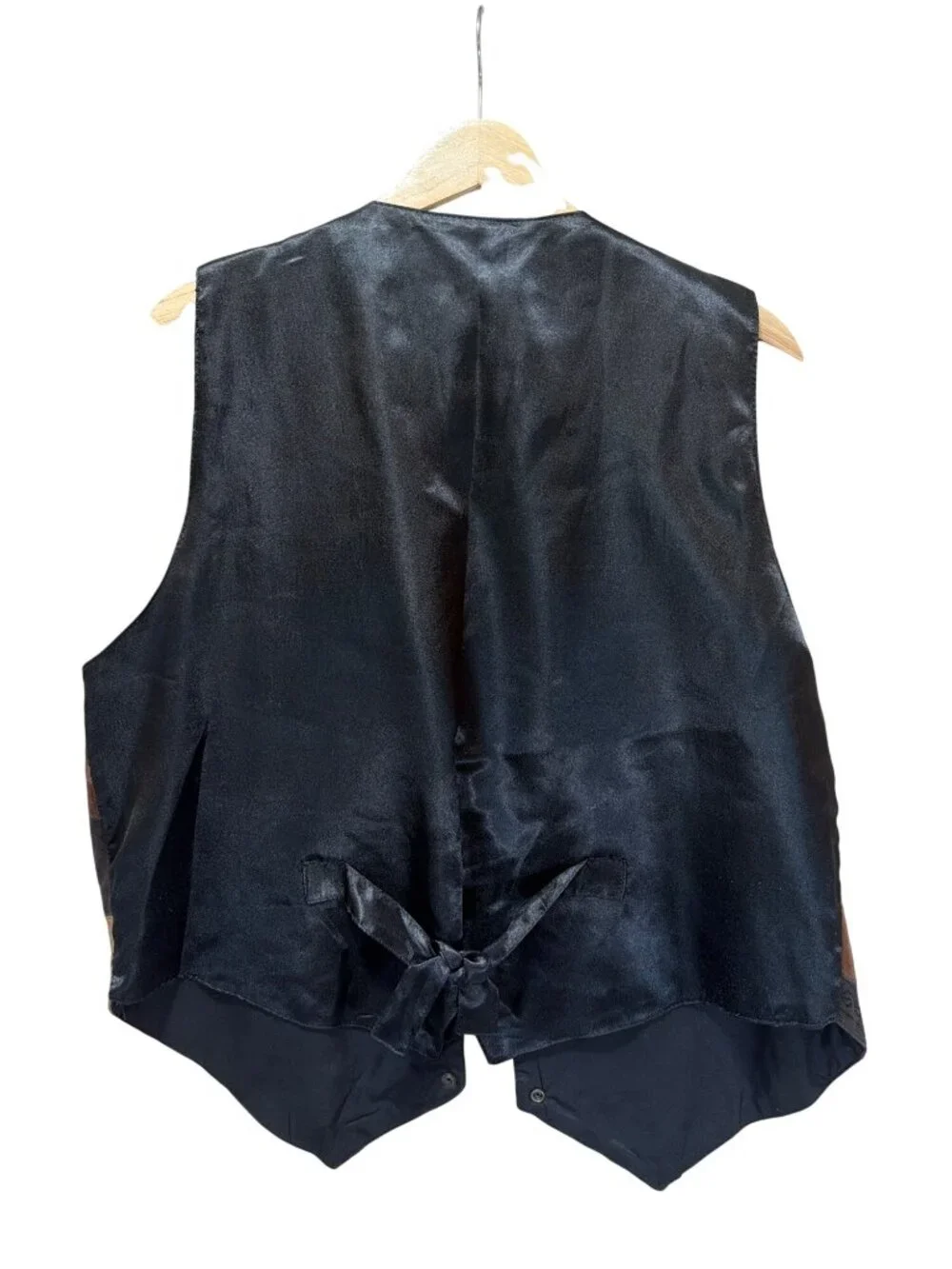 LA Blues Vintage 90s Earth Tone Patchwork Leather Suede Vest With Embroidered Vi
